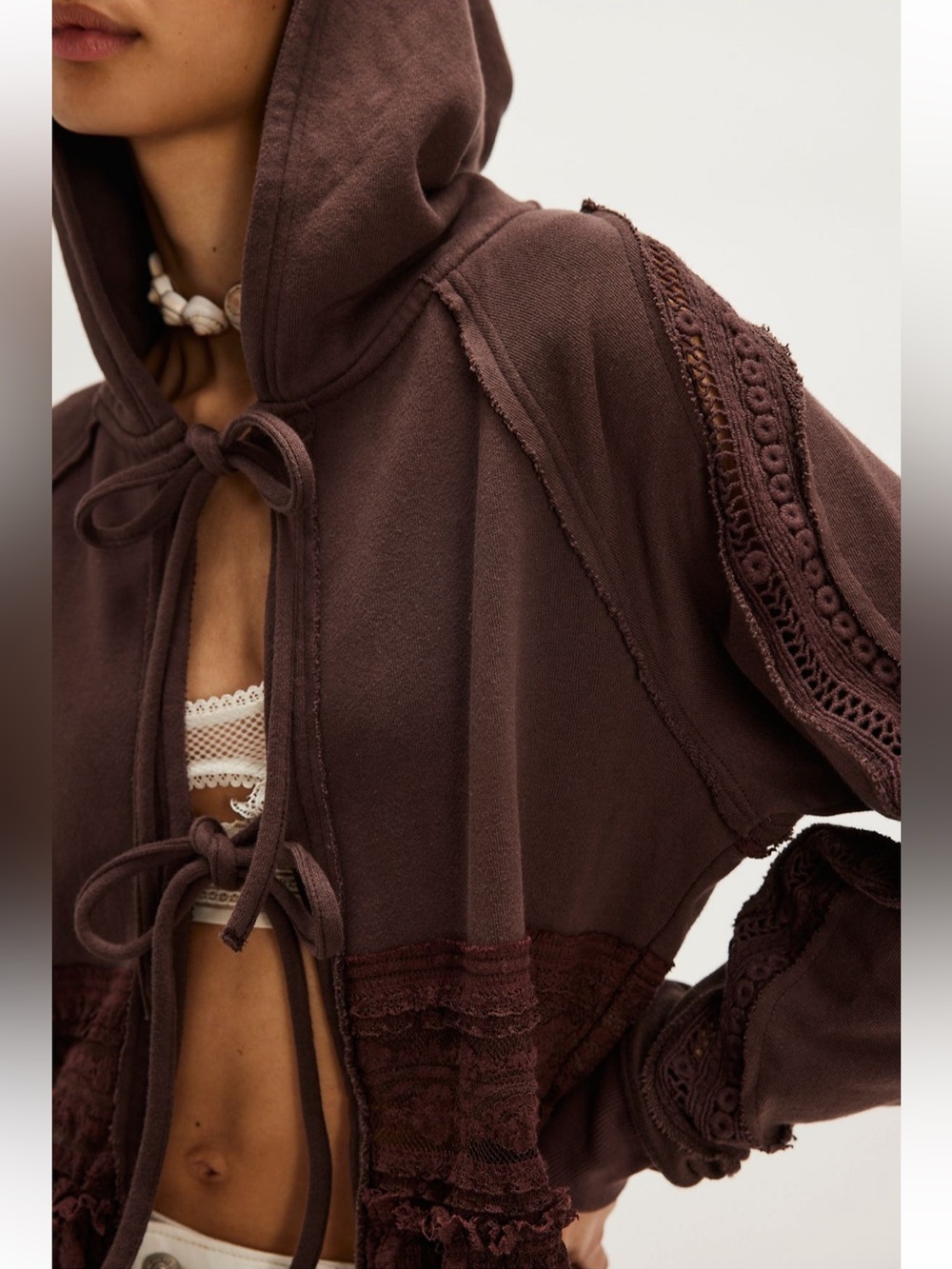 NWT Free People Candy Sweatshirt Aubergine XL